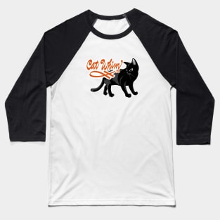 Black cat Whim Baseball T-Shirt